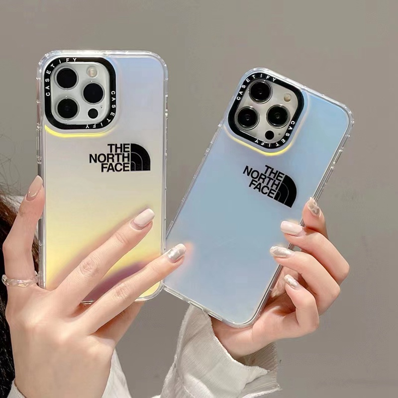 The North Face ブランド ザ.ノース.フェイス iPhone 14/14 Pro/14 Pro Maxケース おしゃれ メッキ風 クリアケース ジャケット型 モノグラム アイフォン14プロ マックス/14プロ/14/13/12/11カバー 大人気 コピー メンズ レディース