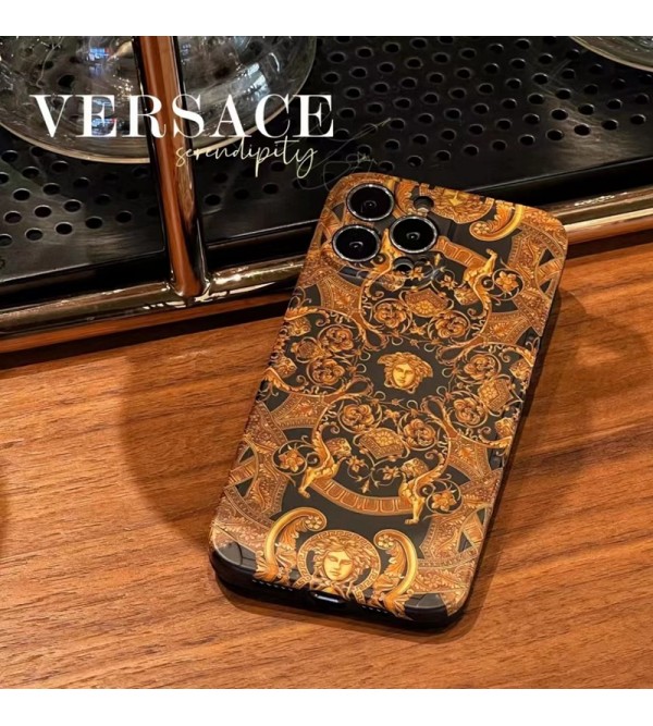 VERSACE ブランド ヴェルサーチ iphone 14/14 pro/14 pro maxケース オシャレ メドゥーサ柄 ジャケット型 モノグラム アイフォン14/13/12/11カバー 大人気 メンズ レディーズ