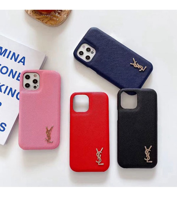 ysl イブサンローラン ブランド iphone 13/13 pro/13 pro max/13 miniケース 激安 Yves Saint Laurent レザー シンプル セレブ愛用 iphone12/12 pro/12 pro maxケース 大人気  iphone x/xs/xr/8/7 plusケース 4色 ファッション メンズ レディース