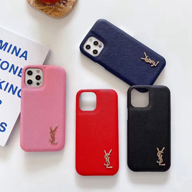 ysl イブサンローラン ブランド iphone 13/13 pro/13 pro max/13 miniケース 激安 Yves Saint Laurent レザー シンプル セレブ愛用 iphone12/12 pro/12 pro maxケース 大人気  iphone x/xs/xr/8/7 plusケース 4色 ファッション メンズ レディース