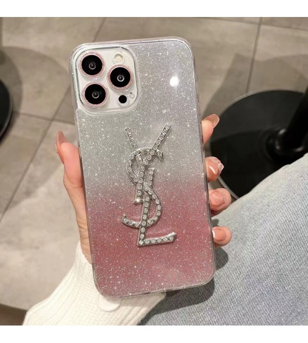 YSL ハイブランド イブ・サンローラン iphone 14/14 pro/14 pro maxケース インスタ きらきら 銀河風 クリアケース モノグラム アイフォン14/14プロ/14プロマックス/13/12/11カバー コピー メンズ レディーズ