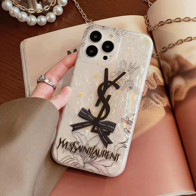 YSL ブランド イブサンローラン iPhone 14/14 Pro/14 Pro Maxケース オシャレ クリア 花柄 キラキラ ジャケット型 アイフォン14プロ マックス/14プロ/14/13/12/11カバー 大人気 メンズ レディース