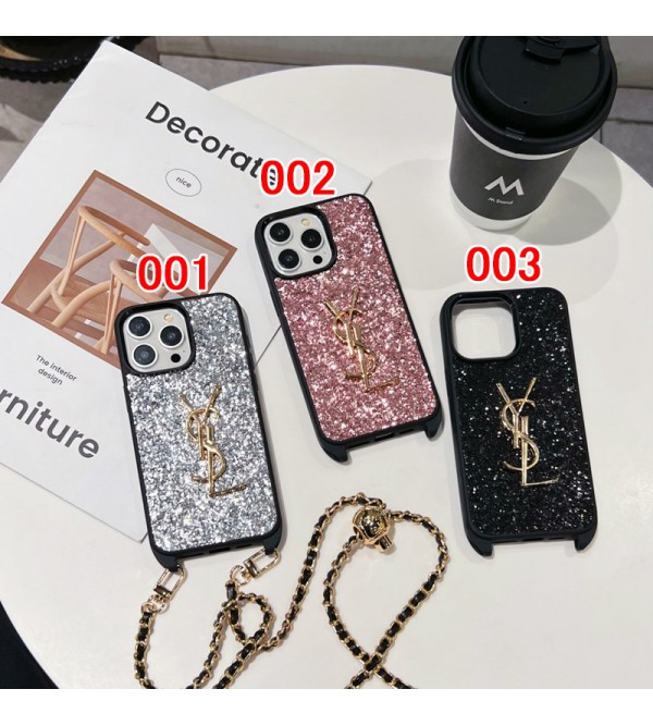 Ysl イブサンローラン 男女兼用 人気 ブランド iphone15 14 13 12 proケース  手帳型 ストラップ付きアイフォン15プラス 14ケース バッグ型 アイフォン15 14 13 スマホケース インスタ風