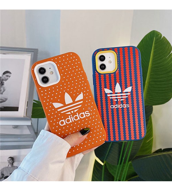 アディダス ブランド iphone 13 pro/13 pro max/13 miniケース かわいい Adidas 星 ストランプ柄 トレフォイル モノグラム 三つ葉 アイフォン13/12/11/11 pro/11 pro maxカバー ジャケット型 メンズ iphone x/8/7 plus/se2ケース 大人気 レディース