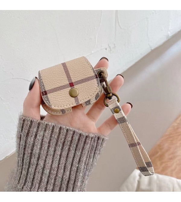 Burberry ブランド airpods 3/2/1/proケース 韓国風 レザー バーバリー かわいい おまけつき カラビナ付き バッグ型 全機種対応 エアーポッズ1/2/3/プロカバー 大人気 メンズ レディース