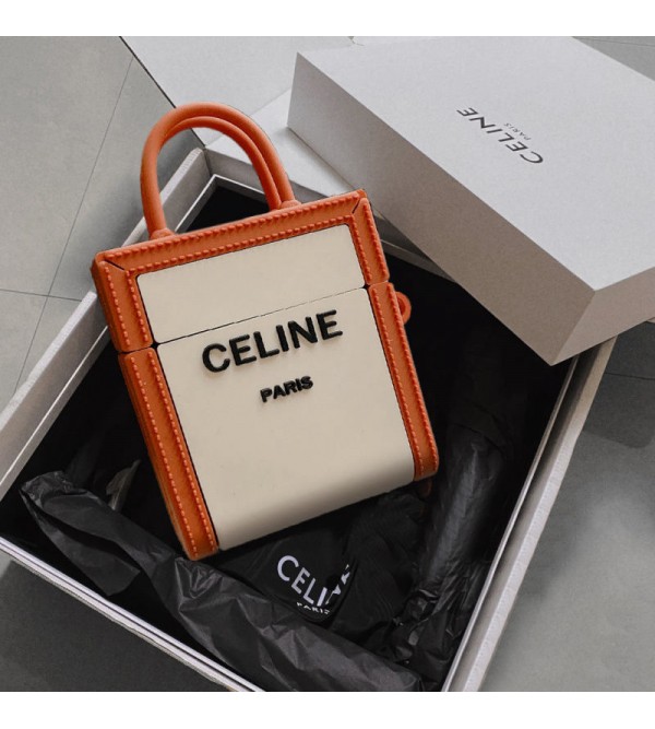 CELINE セリーヌ ブランド AirPods 3/2/1/Proケース 個性 シリコン バッグ風 カラビナ付き 第1/2/3世代 エアーポッズ1/2/3/プロカバー かわいい 紛失防止 収納便利 メンズ レディース