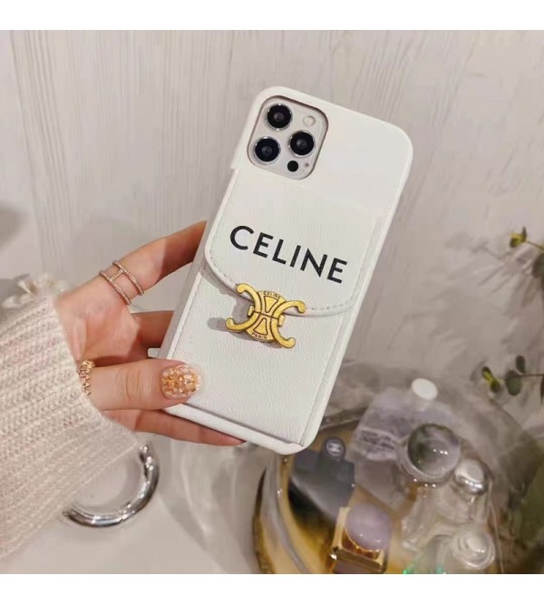 CELINE セリーヌ ブランド iphone14/14Pro/14Pro maxケース オシャレ カード入り レザー 背面バッグ galaxy s23/s23 plus/s23 ultra/note20ケース モノグラム アイフォン14/13/12/11/x/xs/xr/8/7カバー ファッション メンズ レディース