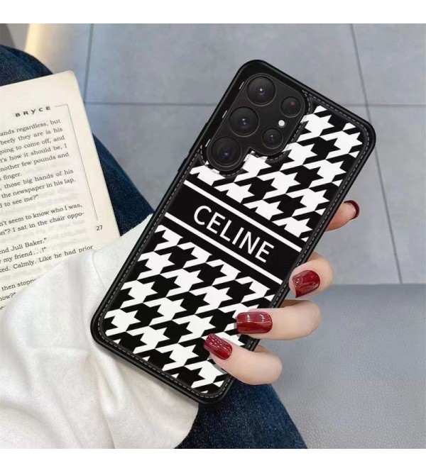 CELINE ブランド セリーヌ iPhone14/14 Pro/14 Pro Max/14 Plusケース かわいい モノグラム 黒白色 Galaxy S23/S23 Plus/S23 Ultra/Note20/S22/S21/S20ケース ジャケット型 アイフォン14プラス/14プロ マックス/14プロ/14/13/12/11カバー ファッション メンズ レディース