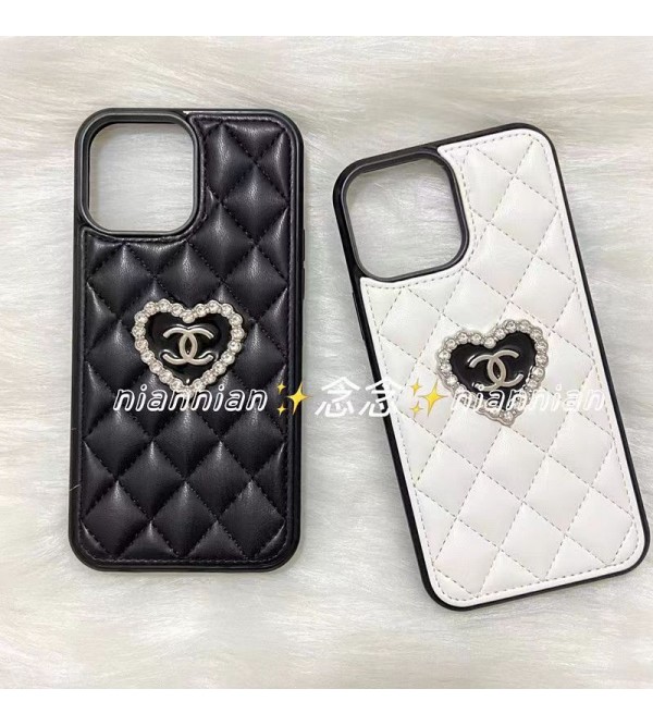 CHANEL シャネル ハイブランド Iphone 14 Pro/14Pro Max/14ケース かわいい ステッチ ハード柄 レザー きらきら ジャケット型 安い アイフォン14/13/12/11/x/xs/xr/8+/7+カバー セレブ愛用 黒白色 レディース