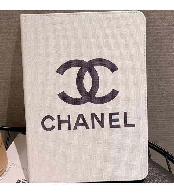 chanel ブランド ipad 10/pro 2022/air 5ケース シャネル 激安 レザー 手帳型 モノグラム スタンド機能 アイパッド10/ミニ6/9/プロ2022/エアー5/8/7/4/3/2カバー 黑白色 ファッション メンズ レディース