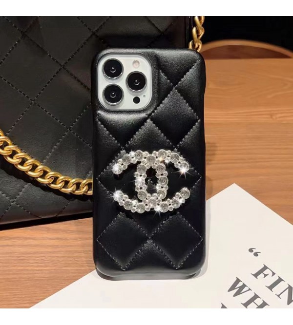 CHANEL シャネル ブランド iPhone 14/14 Pro/14 Pro Maxケース 経典 モノグラム レザー キラキラ アイフォン14プロ マックス/14プロ/14/13/12/11カバー 芸能人愛用 ファッション メンズ レデイース