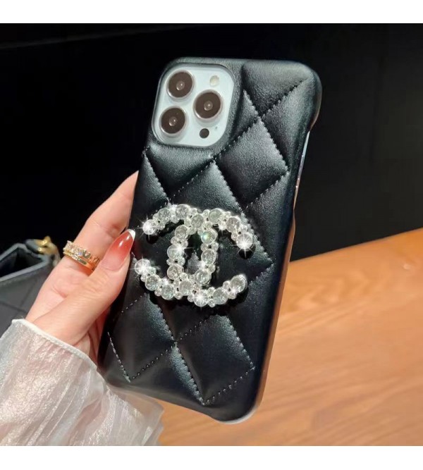 CHANEL シャネル ブランド iPhone 14/14 Pro/14 Pro Maxケース 経典 モノグラム レザー キラキラ アイフォン14プロ マックス/14プロ/14/13/12/11カバー 芸能人愛用 ファッション メンズ レデイース