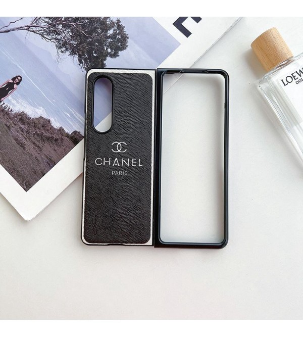 Chanel シャネルブランドGalaxy Z Fold 5 4 3 2ケース かわいい女性向け ギャラクシーZフォールド5 4ケース 個性 galaxy z fold 5 4 3ケース ファッション ブランド スタイル