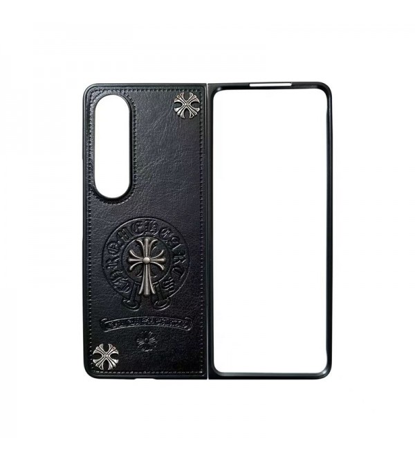 Chrome Hearts クロムハーツ 折畳み式 Galaxy Z Flip 5ケース ペアお揃い女性向け Galaxy Z Fold 5 4 3 2ケース個性 galaxy z fold 5 4 3ケース ファッションギャラクシーZフリップ4 5ケース ブランド スタイル