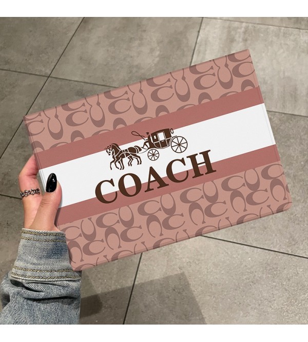 コーチ/COACH ブランド ipad air 第5世代/mini 6/9ケース 可愛い 手帳型 モノグラム スタンド付き アイポッド エアー5/ミニ 6/9カバー 芸能人愛用 メンズ レディーズ 