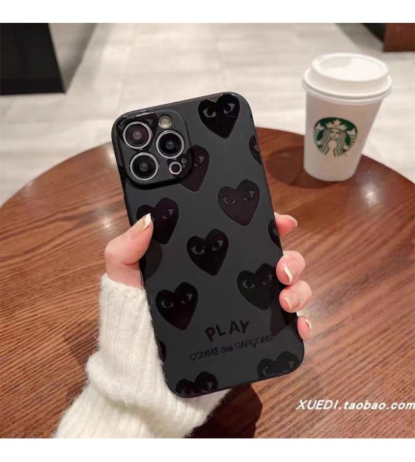 CDG コム.デ.ギャルソン ブランド galaxy s23/s23 plus/s23 ultra/s22/s22 plus/s22 ultra/s21/note20ケース 心柄 ジャケット型 モノグラム iphone 14Pro max/14Pro/14plus/14/13/12/11カバー COMME des GARCONS 黒色 コピー メンズ レディース