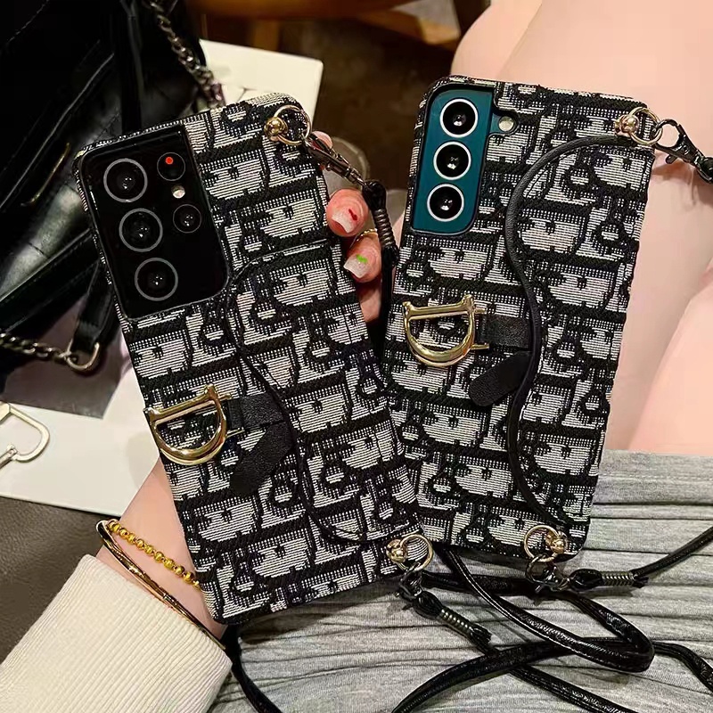 Dior ハイブランド ディオール Galaxy S23/S23 Plus/S23 ultra/Note20ケース かわいい 経典 iphone 14 pro max/14 pro/14カバー レザー チェーン付き 斜めがけ バッグ型 カード収納 DIOR スマホケース 大人気 メンズ レディース