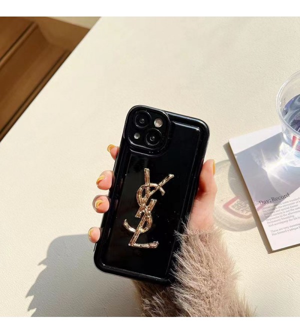 Chanel シャネル Dior ディオール YSL イブ.サンローラン ブランド iPhone 14/14 Pro/14 Pro Maxケース キラキラ モノグラム 黒色 ソフト ジャケット型 かわいい アイフォン14プロ マックス/14プロ/14/13/12/11/X/XS/XR/8+/7+カバー ファッション メンズ レディース