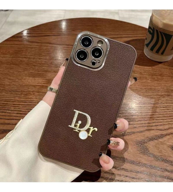 Dior ディオールアイフォン15/14 13 12プロマックス ケース かわいい 男女兼用 人気 ブランド iphone15 14 13 12 proケース  手帳型 ストラップ付き アイフォン15 14 13 スマホケース インスタ風