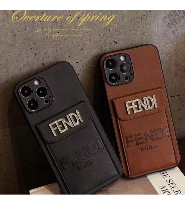 Fendi フェンデイ 男女兼用 人気 ブランド iphone15 14 13 12 proケース  手帳型 ストラップ付きブランド アイフォン15 8/7 plus se3 2 14 plus ケース 韓国風アイフォン15プラス 14ケース バッグ型