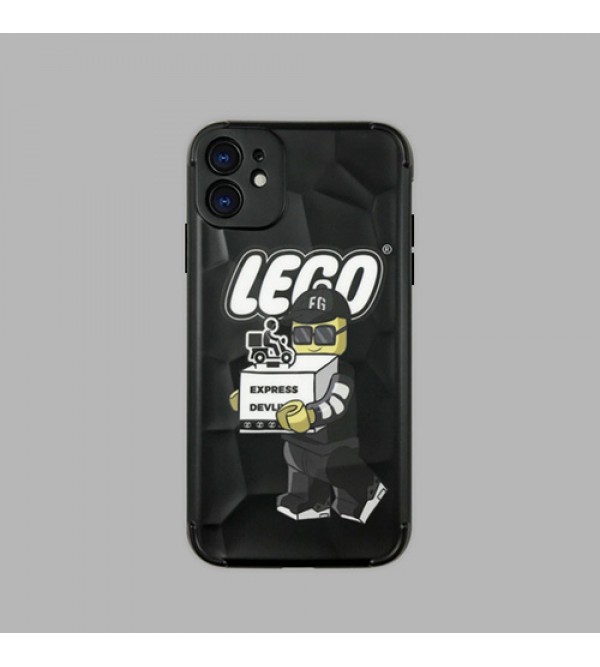 LEGO カウズ/KAWS ブランド iphone13/13 mini/13 pro/13pro maxケース モノグラム シリコン 流行りおもちゃ 人気 ジャケット型 アイフォン13/12/11/x/8/7カバー 黒白色 メンズ レディース