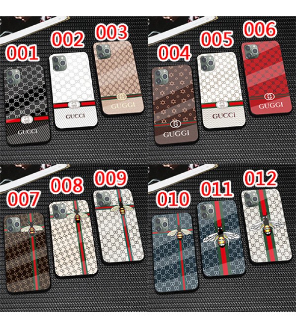 グッチ GUCCI  ブランド iphone 13 /13 pro/13 mini/13 pro maxケース 激安 全機種対応 背面硝子 個性 縞 ミツバチ柄 可愛い アイフォン13/12/11/x/8/7カバー 人気 メンズ レディース
