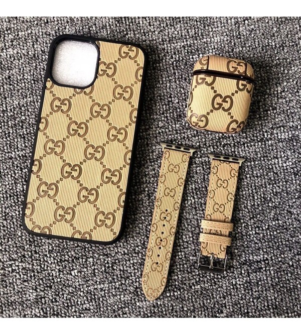 グッチ/GUCCI ブランド iphone se3/13/13 pro/13 pro max/13 miniケース 可愛いGG柄 3点セット AirPods3/2/1/proケース 芸能人愛用 Apple Watch 7/6/se/5/4ハンド ベルト 耐衝撃 ビジネス風 大人気 メンズ レディーズ 