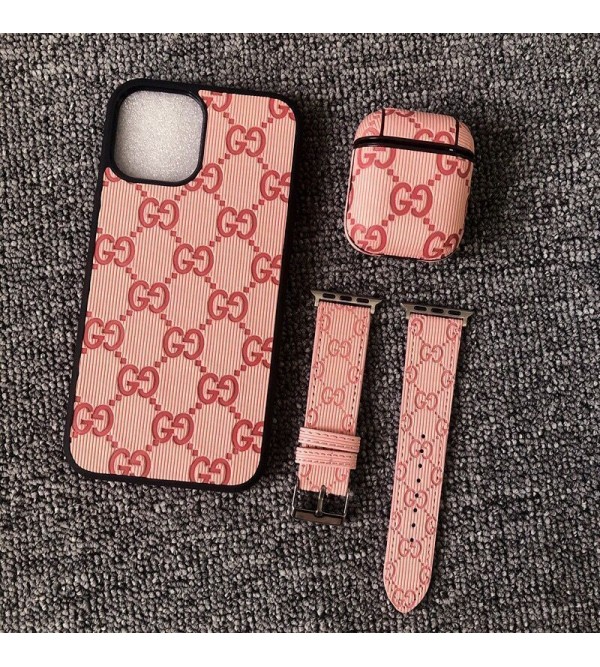 グッチ/GUCCI ブランド iphone se3/13/13 pro/13 pro max/13 miniケース 可愛いGG柄 3点セット AirPods3/2/1/proケース 芸能人愛用 Apple Watch 7/6/se/5/4ハンド ベルト 耐衝撃 ビジネス風 大人気 メンズ レディーズ 