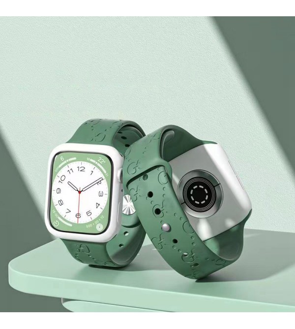GUCCI ブランド グッチ アップルウォッチ8/SE2/Ultra/7ハンド モノグラム シリコン製 apple watch 8/se2/ultra/7/6/se/5/4/3/2ベルト 腕時計 ストラップ ファッション メンズ レディース
