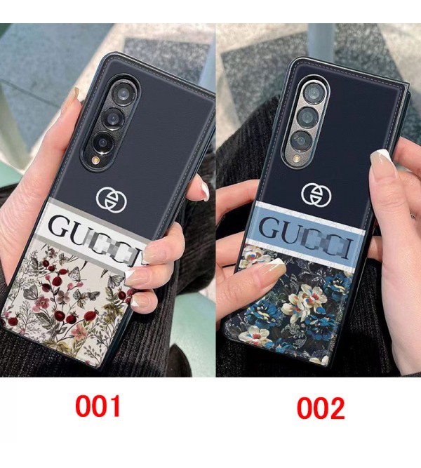 Gucci グッチ女性向け Galaxy Z Fold 5 4 3 2ケースファッション セレブ愛用 ギャラクシーZフリップ5 4ケース 折りたたみ 激安個性 galaxy z fold 5 4 3ケース ファッションギャラクシーZフリップ4 5ケース ブランド スタイル