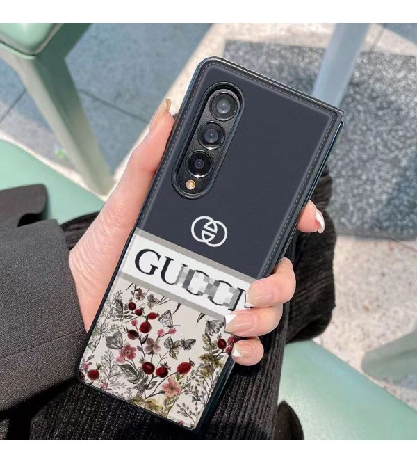 Gucci グッチ女性向け Galaxy Z Fold 5 4 3 2ケースファッション セレブ愛用 ギャラクシーZフリップ5 4ケース 折りたたみ 激安個性 galaxy z fold 5 4 3ケース ファッションギャラクシーZフリップ4 5ケース ブランド スタイル