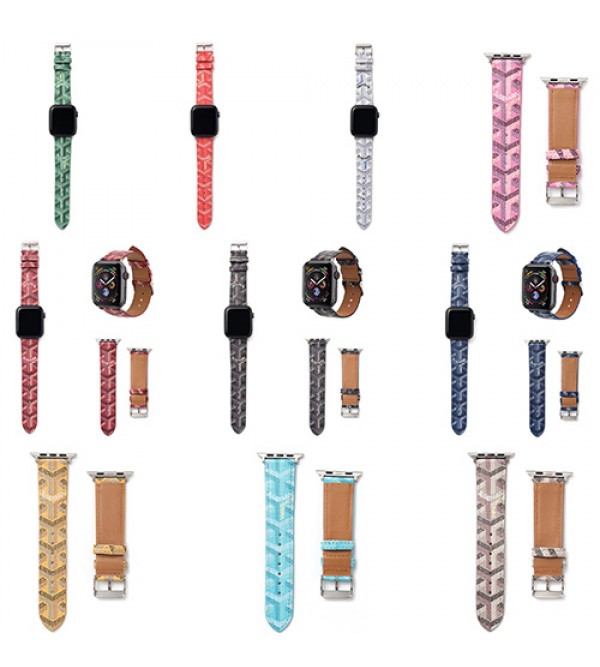 GOYARD ブランド アップルウォッチ 7/6/5/4/SEバンド 芸能人愛用 レザー モノグラム ゴヤール Apple Watch 7/6/SEベルト ストラップ 経典 大人気 メンズ レディース