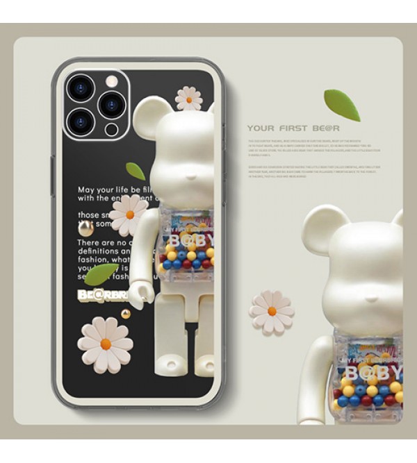 KAWS ブランド iphone 13pro/13mini/13pro maxケース カウズ クリア ジャケット型 熊柄 BE@RBRICK モノグラム アイフォン13/12/11/x/8/7カバー 芸能人愛用 メンズ レディーズ