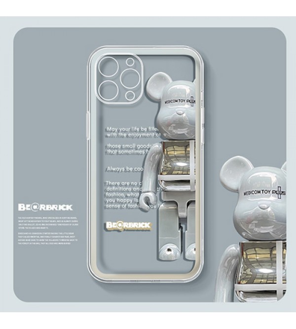 KAWS ブランド iphone 13pro/13mini/13pro maxケース カウズ クリア ジャケット型 熊柄 BE@RBRICK モノグラム アイフォン13/12/11/x/8/7カバー 芸能人愛用 メンズ レディーズ