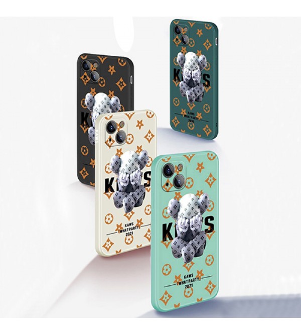 LV/ルイヴィトン カウズ/KAWS: WHAT PARTY コラボ iphone 13/13 pro/13 mini/13 pro maxケース ブランド インスタ風  ジャケット型 モノグラム 熊柄 アイフォン13/12/11/x/8/7/6ケース ファッション セレブ 激安 かわいい メンズ レディーズ