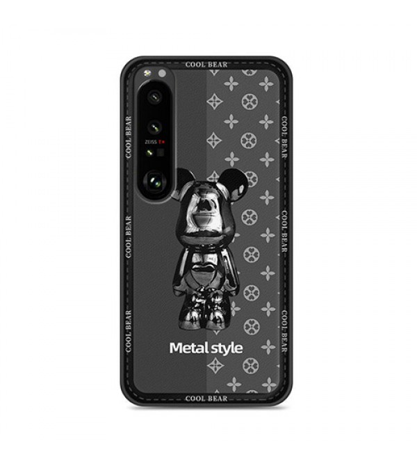 LV ルイヴィトン ブランド xperia 5 iv/1 iv/10 iv/1 iii/5 iii/10 iii/Ace iiiケース 熊柄 可愛い レザー製 エクスペリア1III/5III/10III/ACE3カバー モノグラム ジャケット型 iPhone 14/13 mini/14 pro/14 pro maxスマホケース メンズ レディーズ