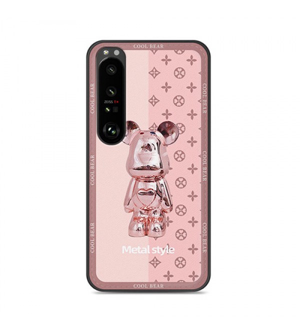 LV ルイヴィトン ブランド xperia 5 iv/1 iv/10 iv/1 iii/5 iii/10 iii/Ace iiiケース 熊柄 可愛い レザー製 エクスペリア1III/5III/10III/ACE3カバー モノグラム ジャケット型 iPhone 14/13 mini/14 pro/14 pro maxスマホケース メンズ レディーズ