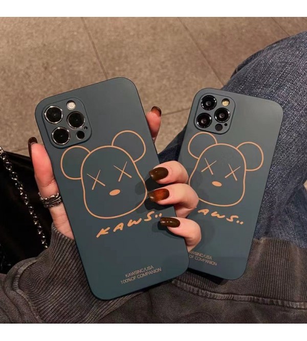 カウズ/KAWS ブランド iphone 13/13 pro/13 mini/13 pro maxケース インスタ風  ジャケット型 モノグラム 熊頭柄 激安 かわいい アイフォン13/12/11/x/8/7/6ケース ファッション メンズ レディーズ