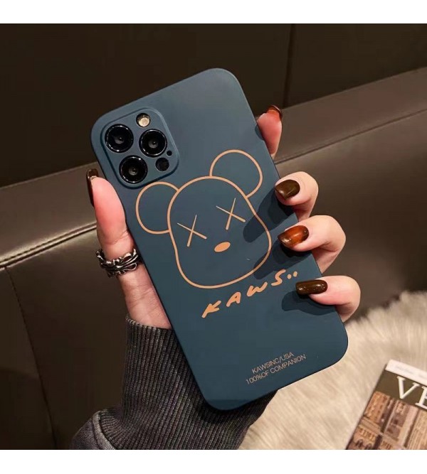 カウズ/KAWS ブランド iphone 13/13 pro/13 mini/13 pro maxケース インスタ風  ジャケット型 モノグラム 熊頭柄 激安 かわいい アイフォン13/12/11/x/8/7/6ケース ファッション メンズ レディーズ