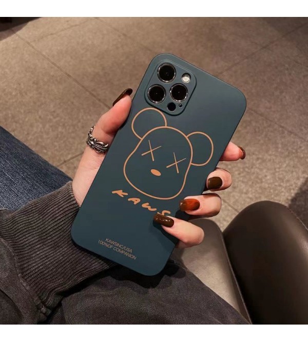 カウズ/KAWS ブランド iphone 13/13 pro/13 mini/13 pro maxケース インスタ風  ジャケット型 モノグラム 熊頭柄 激安 かわいい アイフォン13/12/11/x/8/7/6ケース ファッション メンズ レディーズ