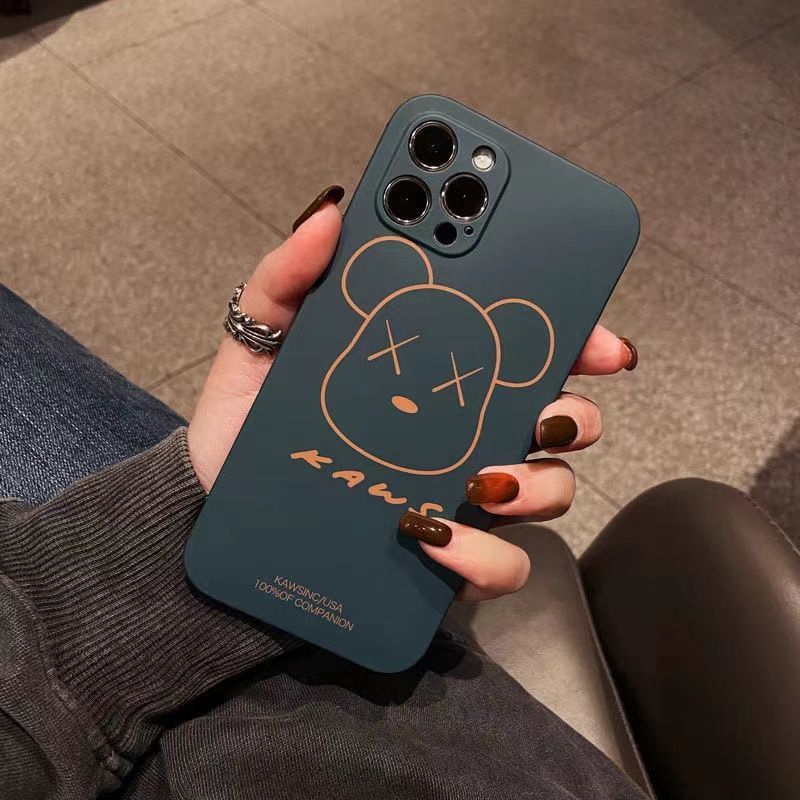 カウズ/KAWS ブランド iphone 13/13 pro/13 mini/13 pro maxケース インスタ風  ジャケット型 モノグラム 熊頭柄 激安 かわいい アイフォン13/12/11/x/8/7/6ケース ファッション メンズ レディーズ