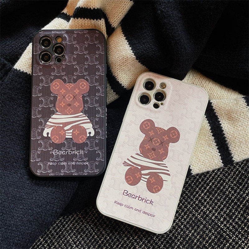 LV ルイヴィトン KAWS ブランド iphone 13pro/13mini/13pro maxケース カウズ CELINE ジャケット型 熊柄 BE@RBRICK モノグラム アイフォン13/12/11/x/8/7カバー 芸能人愛用 メンズ レディーズ