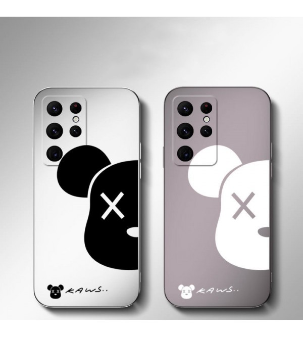 KAWS/カウズ ハイブランド iphone se 第3世代/13/13 pro/13 pro maxケース 個性メッキ 熊柄 Galaxy S22/s22+/s22 ultra/note21/a53カバー 全機種対応  ジャケット型 モノグラム Huawei P50/Mate40 メンズ レディーズ