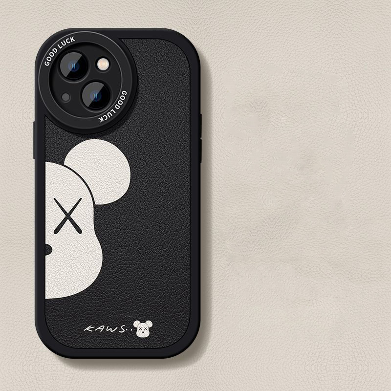 KAWS/カウズ ハイブランド iPhone 14/14 Pro/14 Pro Max/14 Plusケース 熊頭 モノグラム 個性 XX柄 ジャケット型 アイフォン14プロ マックス/14プロ/14プラス/14/13ミニ/12/11/X/XS/XS Maxカバー ファッション メンズ レディース