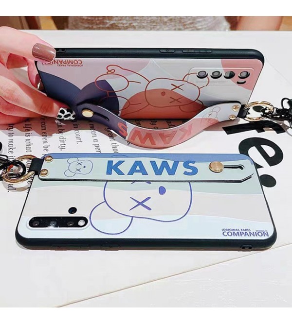 KAWS ブランド カウズ Galaxy S23/S23+/S23 Plus/S23 Ultra/A54 5Gケース かわいい ストラップ付き 熊柄 リング付き ハンドバンド付き スタンド機能 モノグラム ジャケット型 耐衝撃 ギャラクシーs23/s23プラス/s23ウルトラ/s22/s21/a54カバー ファッション メンズ レディーズ