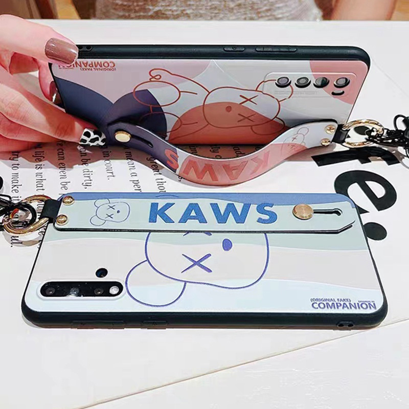 KAWS ブランド カウズ Galaxy S23/S23+/S23 Plus/S23 Ultra/A54 5Gケース かわいい ストラップ付き 熊柄 リング付き ハンドバンド付き スタンド機能 モノグラム ジャケット型 耐衝撃 ギャラクシーs23/s23プラス/s23ウルトラ/s22/s21/a54カバー ファッション メンズ レディーズ