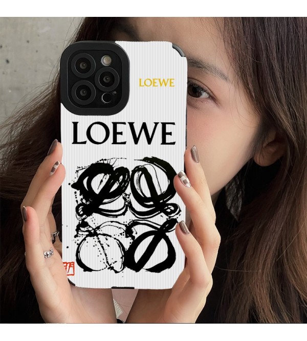 LOEWE/ロエベ ブランド  Iphone 13/13 pro/13 pro maxケース モノグラム かわいい 墨風 ジャケット型 四角保護 アイフォン13/12/11/x/xs/xr/8+/7+カバー 芸能人愛用 メンズ レディーズ