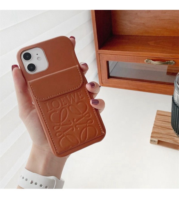 Loewe ブランド ロエベ iphone14Pro max/14Pro/14plus/14スマホケース カード入り レザー モノグラム 背面バッグ アイフォン14プロ マックス/14プロ/14マックス/14/13/12/11/x/xs/xr/8/7カバー メンズ レディース