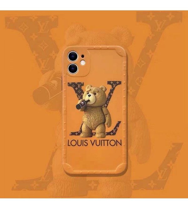 lv/ルイヴィトン iphone 13/13 mini/13 pro/13 pro maxケース ブランド テッド柄  モノグラム アイフォン13/12/11/x/8/7カバー メンズ レディース