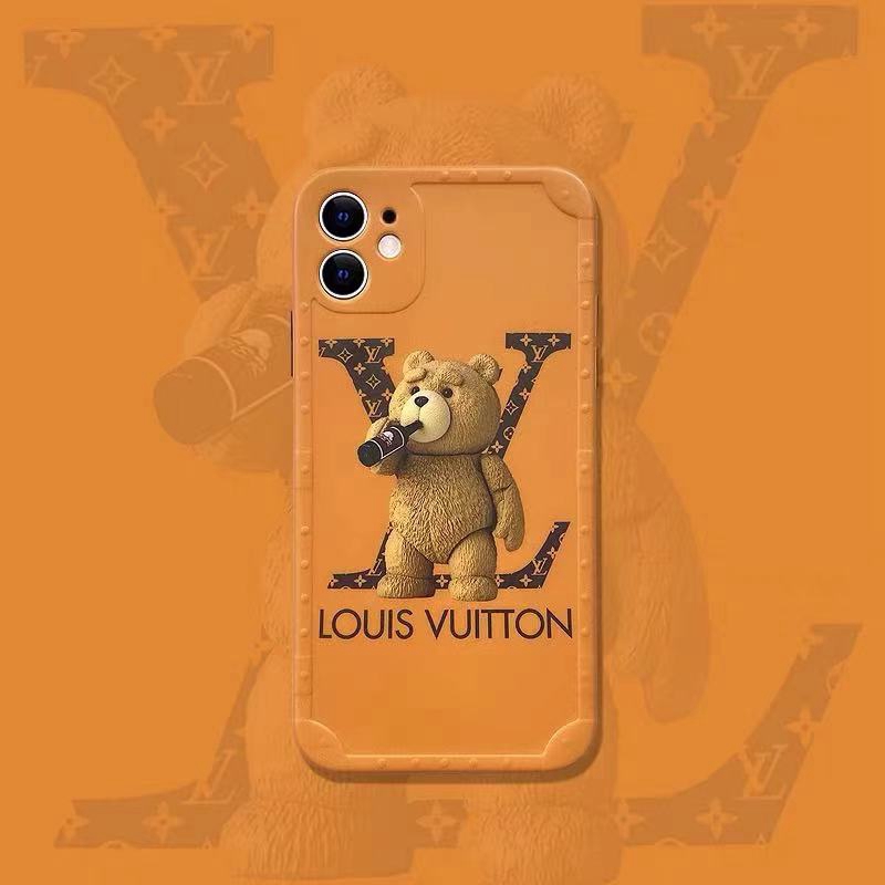 lv/ルイヴィトン iphone 13/13 mini/13 pro/13 pro maxケース ブランド テッド柄  モノグラム アイフォン13/12/11/x/8/7カバー メンズ レディース